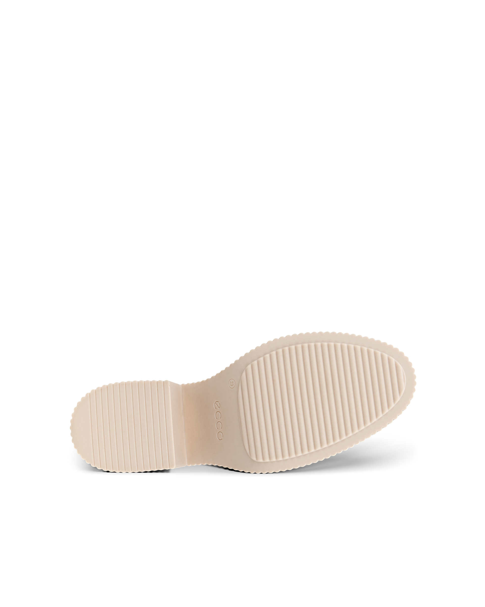 여성용 ECCO Fluted Heel 가죽 앵클 부츠 - Beige - Sole