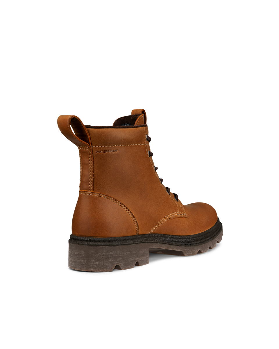 ECCO Men's Grainer Waterproof Leather Boots - Brown - Back