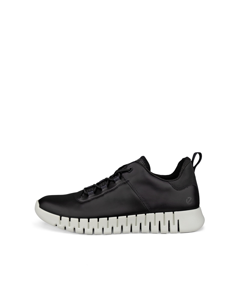 Men s ECCO Gruuv Leather Sneaker Black