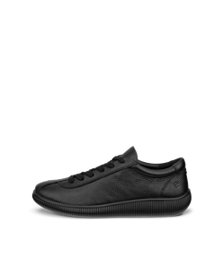 Women's ECCO® Soft Zero Leather Sneaker - Black - Outside