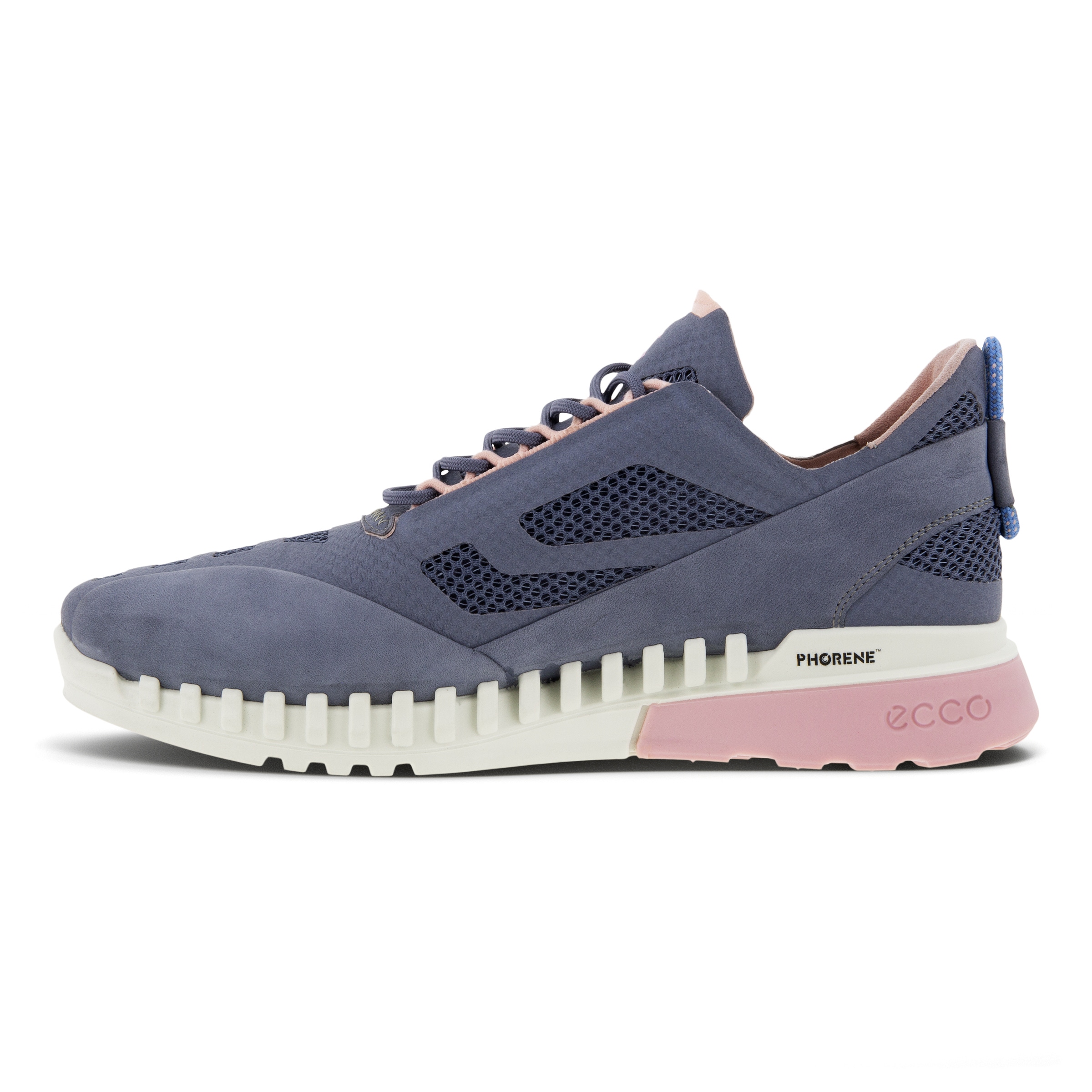 Zapatillas de piel y tela ECCO® Zipflex para mujer - Azul - Inside