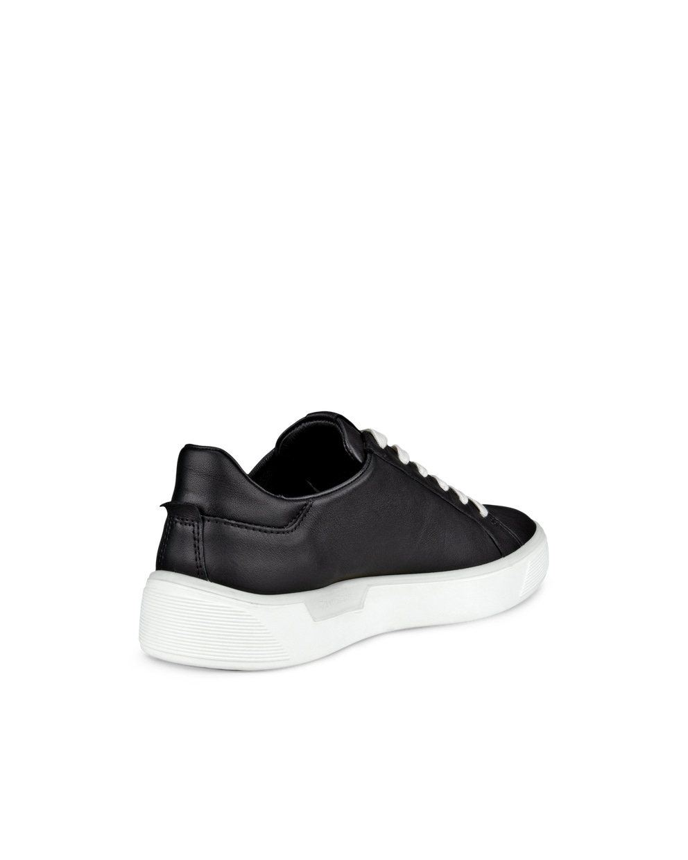 Women's ECCO® Street Tray Leather Sneaker - Black - Back