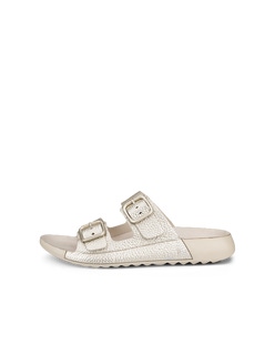 ECCO® Cozmo sandale en cuir deux brides pour femme - Métallique - Outside