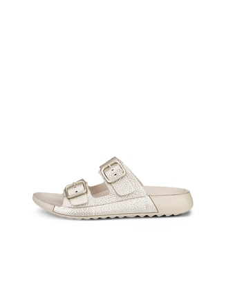 Women's ECCO® Cozmo Leather Two Strap Sandal - Metallics - Outside