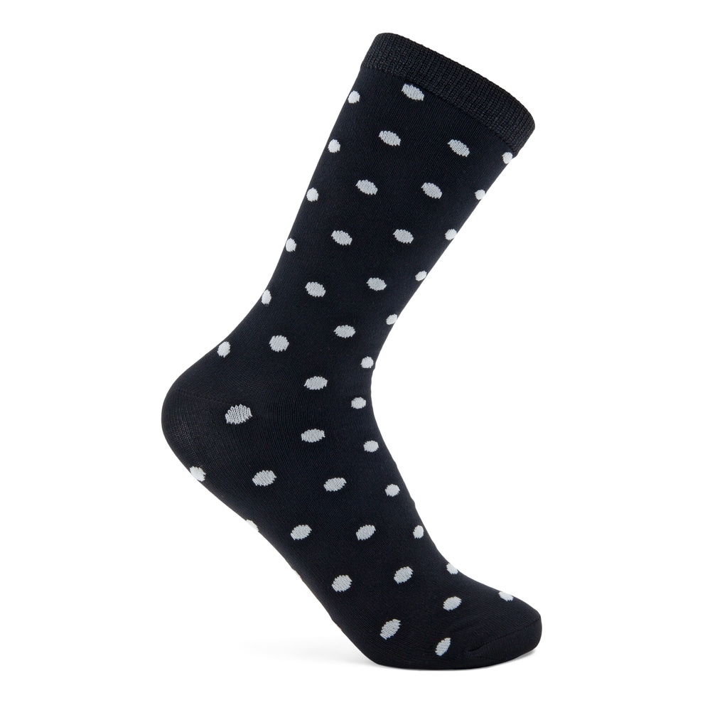 Women's ECCO® Classic Dotted Mid-Cut Socks - Black - Detail-1