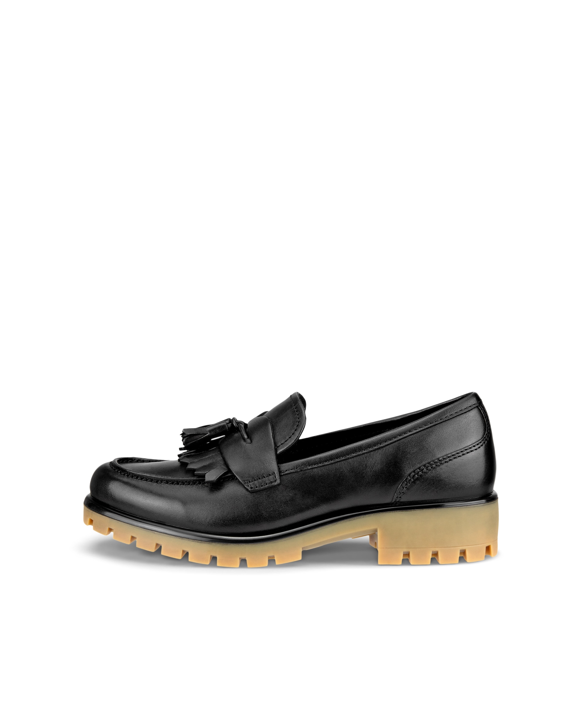 Women's ECCO® Modtray Leather Loafer - Black - Outside