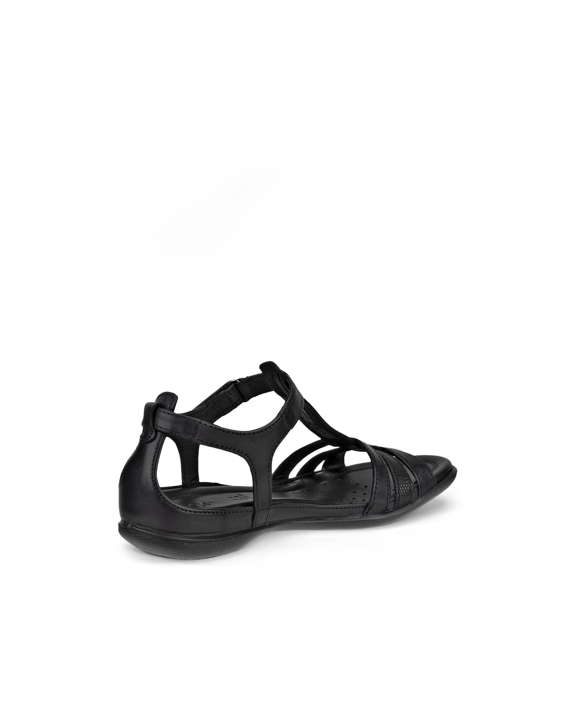 Women's ECCO® Flash Leather T-Bar Sandal - Black - Back