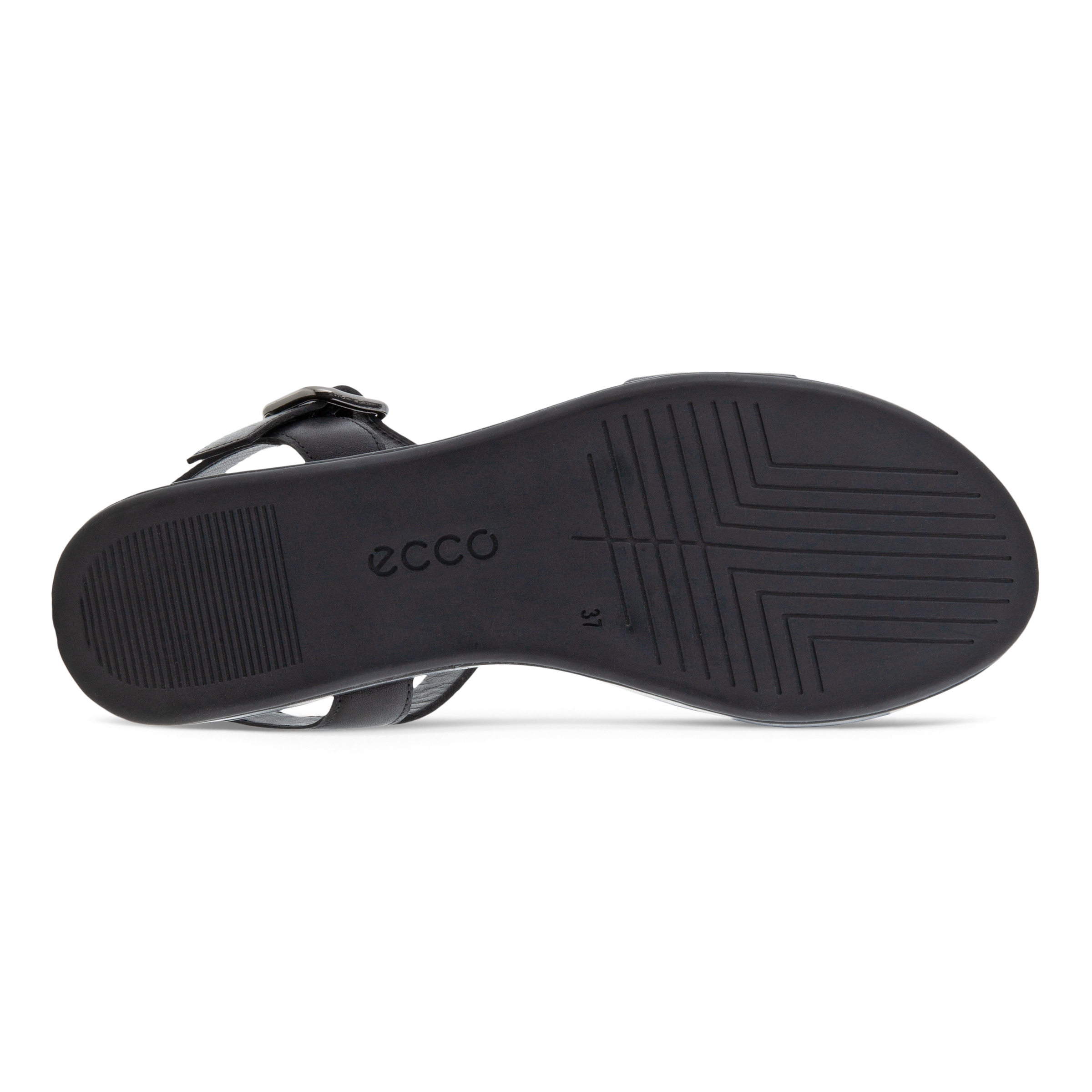 ECCO Elevate Plateau ウィメンズ レザーフラットサンダル - Black - Sole
