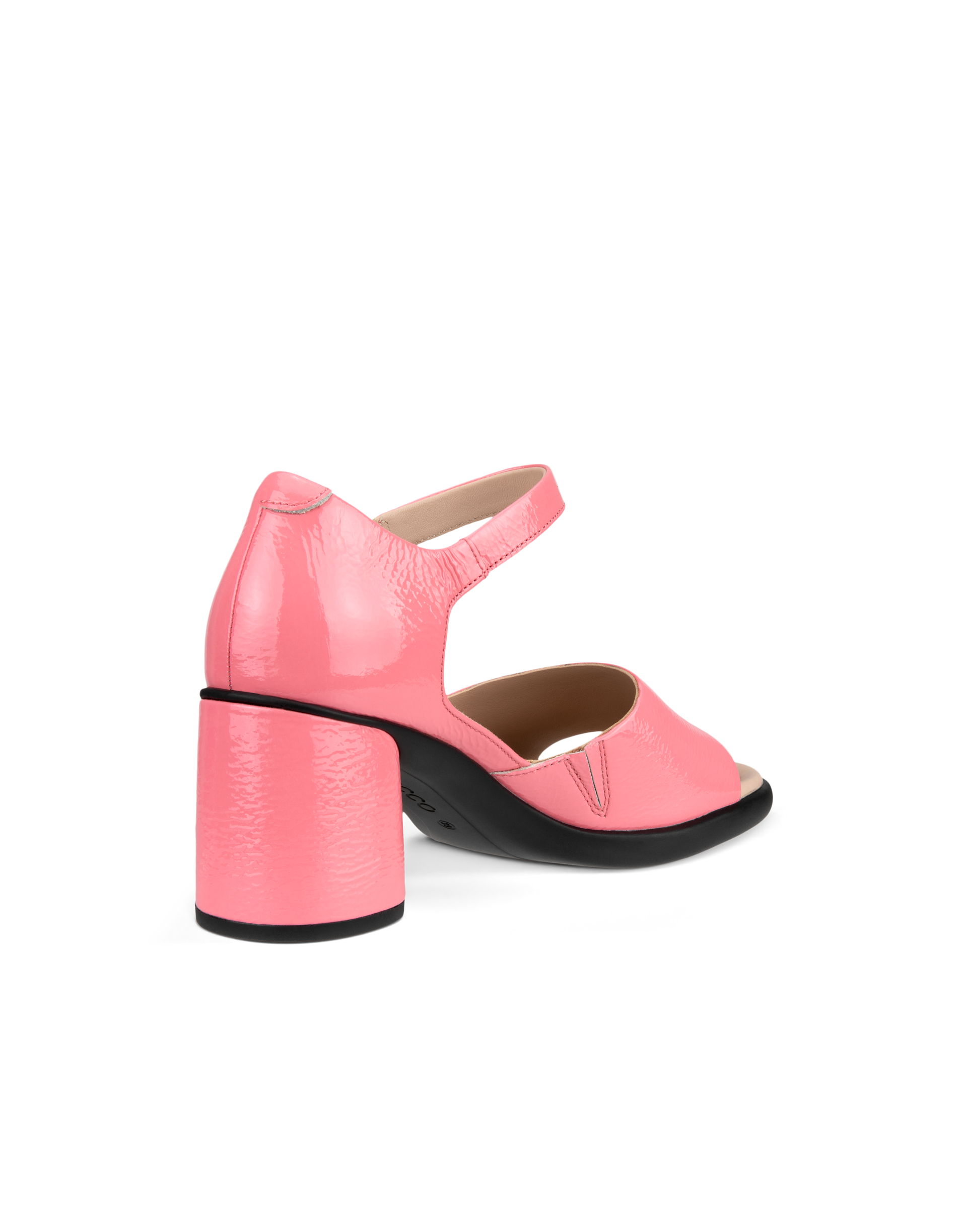 Women's ECCO® Sculpted Sandal LX 35 Leather Heeled Sandal - Pink - Back