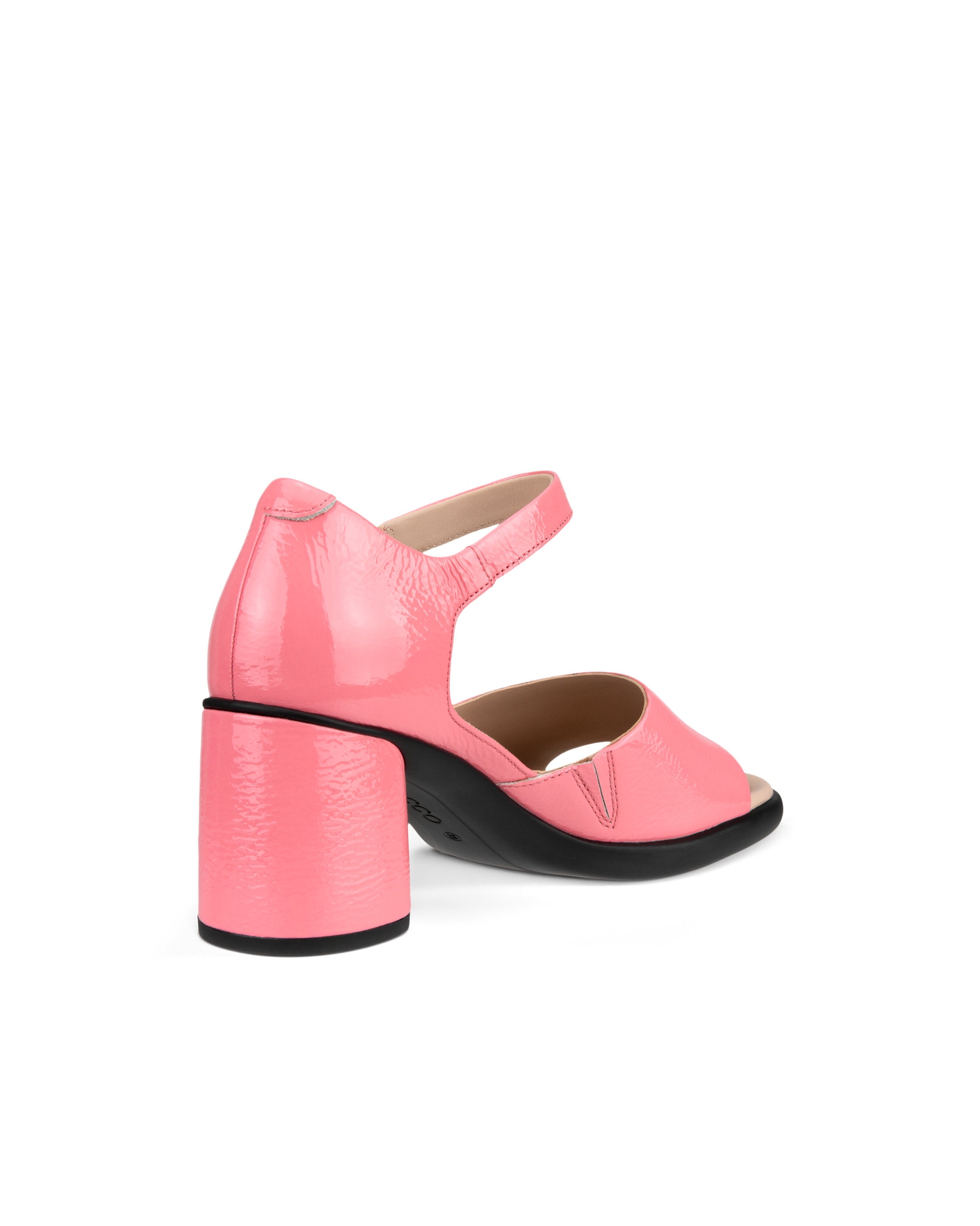 Women's ECCO® Sculpted Sandal LX 35 Leather Heeled Sandal - Pink - Back