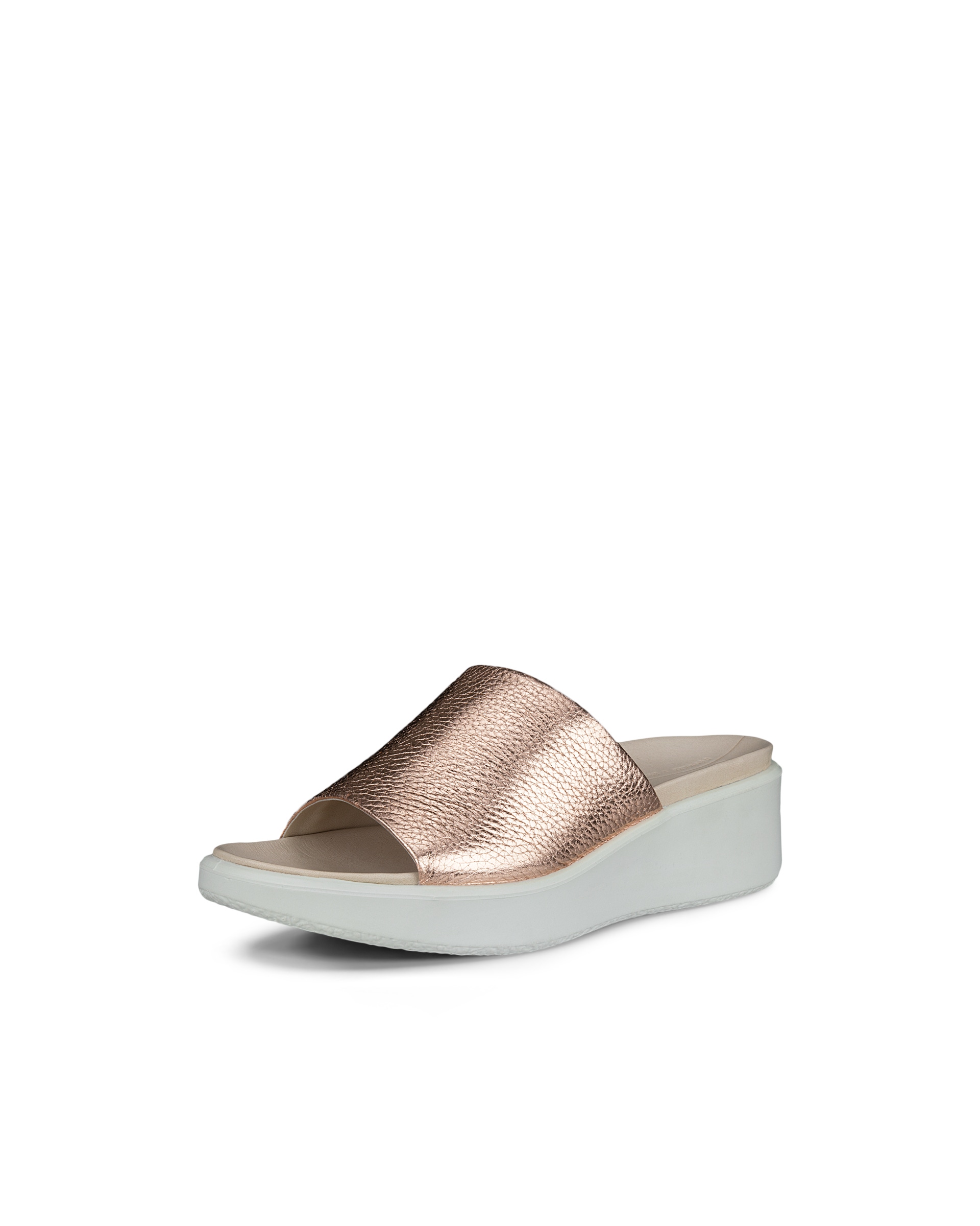 Women's ECCO® Flowt Wedge LX Leather Slide - Metallics - Main