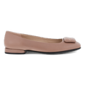 ECCO Women's Anine Squared Ballet Flats With Padded Ornament - Beige - Outside