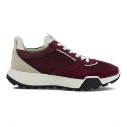 Men's ECCO® Retro Sneaker Textile Sneaker - Red - Outside