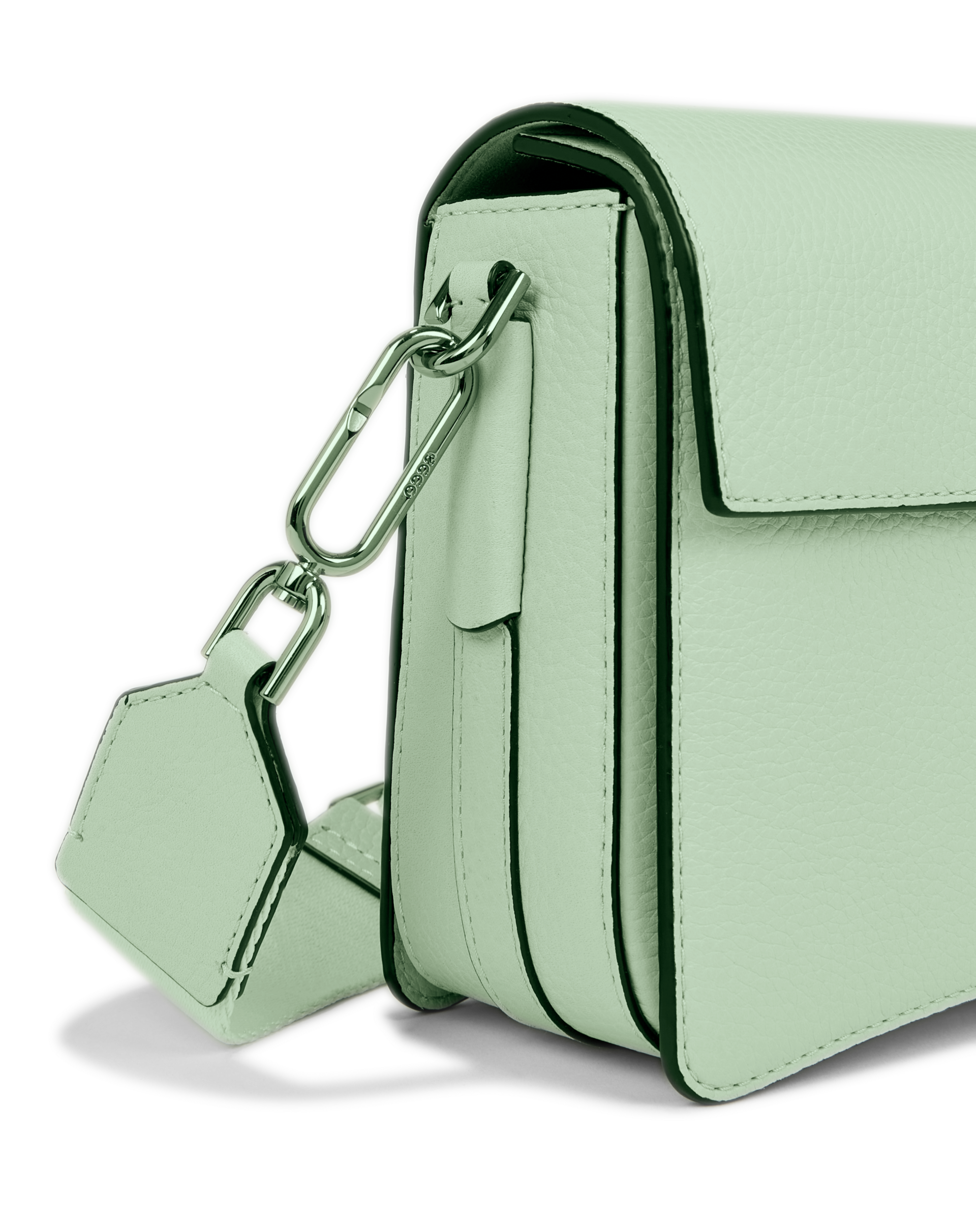 ECCO® Pinch Large Pop Pebbled Leather Pinch Crossbody Bag - Green - Detail-2