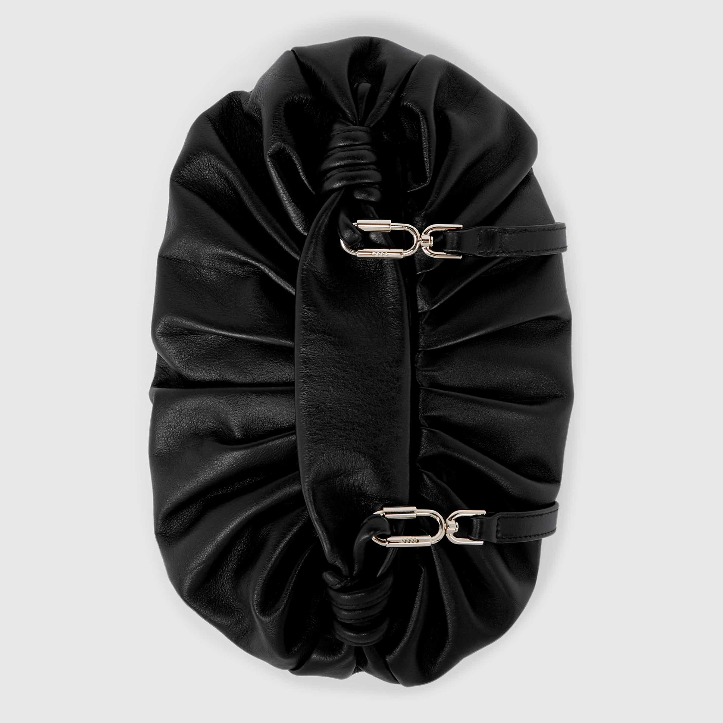 ECCO Scrunch Full Size レザーホーボーバッグ - ブラック - Detail-2