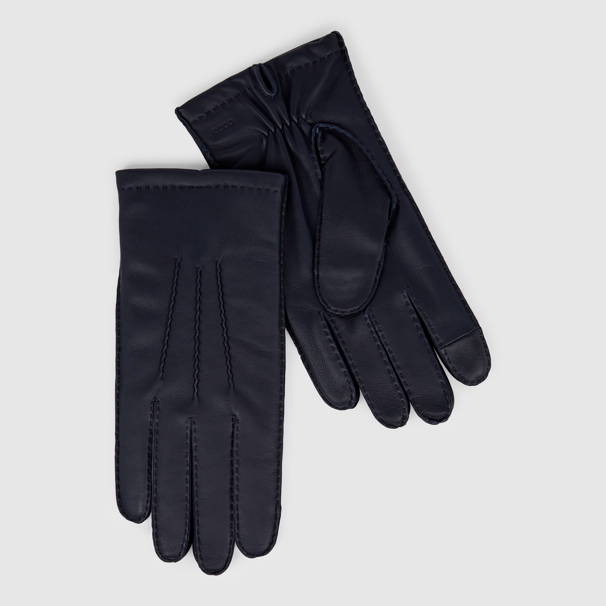 Unisex ECCO® Stitched Gloves Leather Gloves - Blue - Main