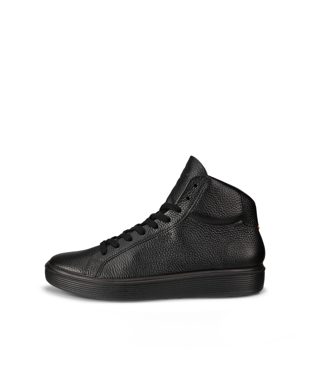 Women's ECCO® Soft 60 Leather High-Top Sneaker - Black - Outside