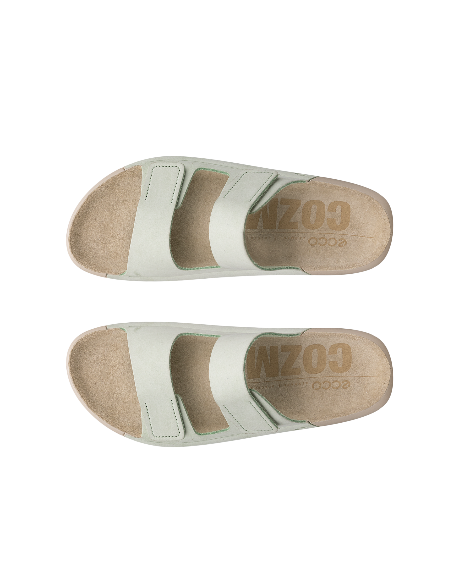 ECCO® Cozmo sandale en nubuck deux brides pour femme - Vert - Top left pair