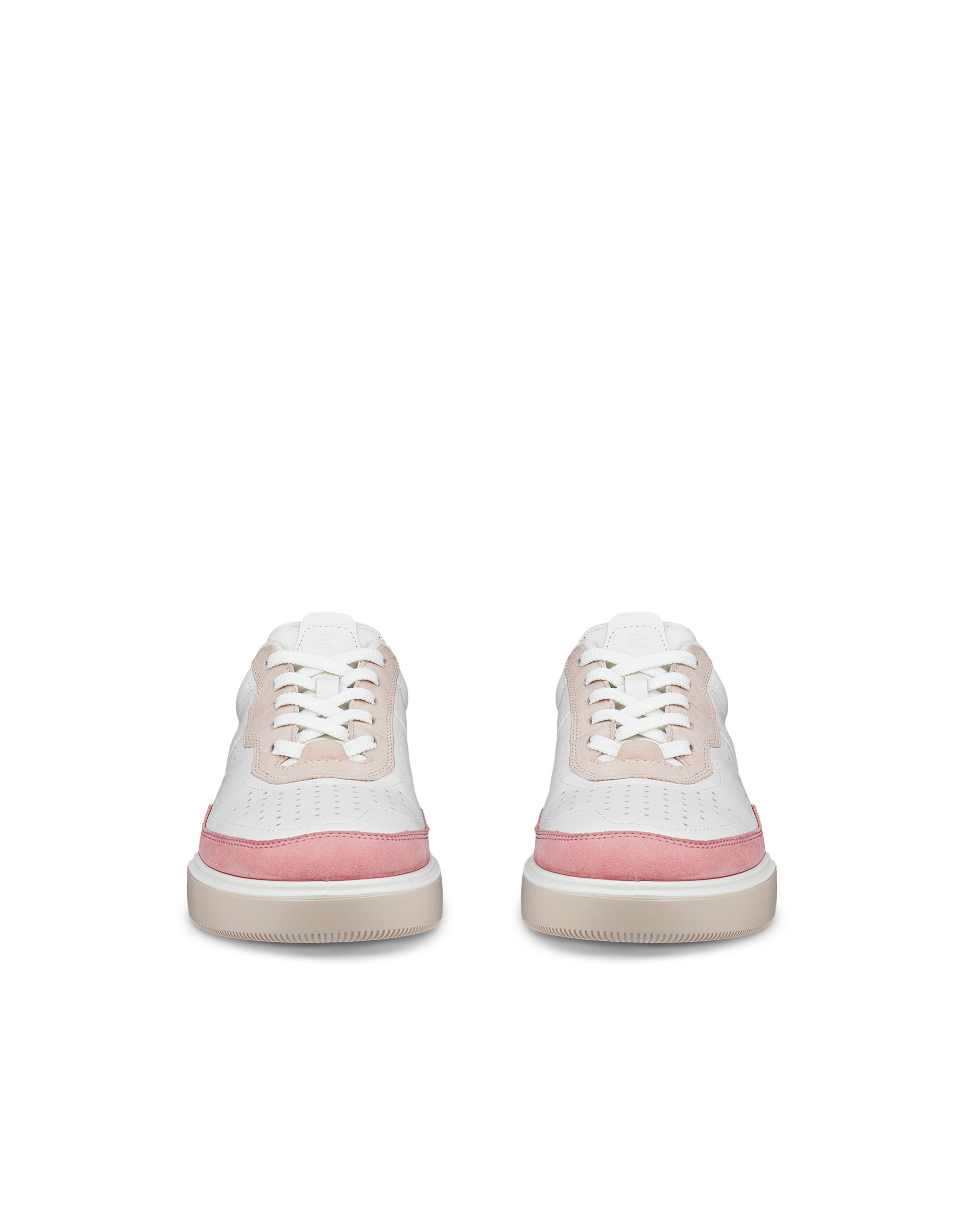 Zapatillas de piel ECCO® Street Court para mujer - Blanco - Front pair