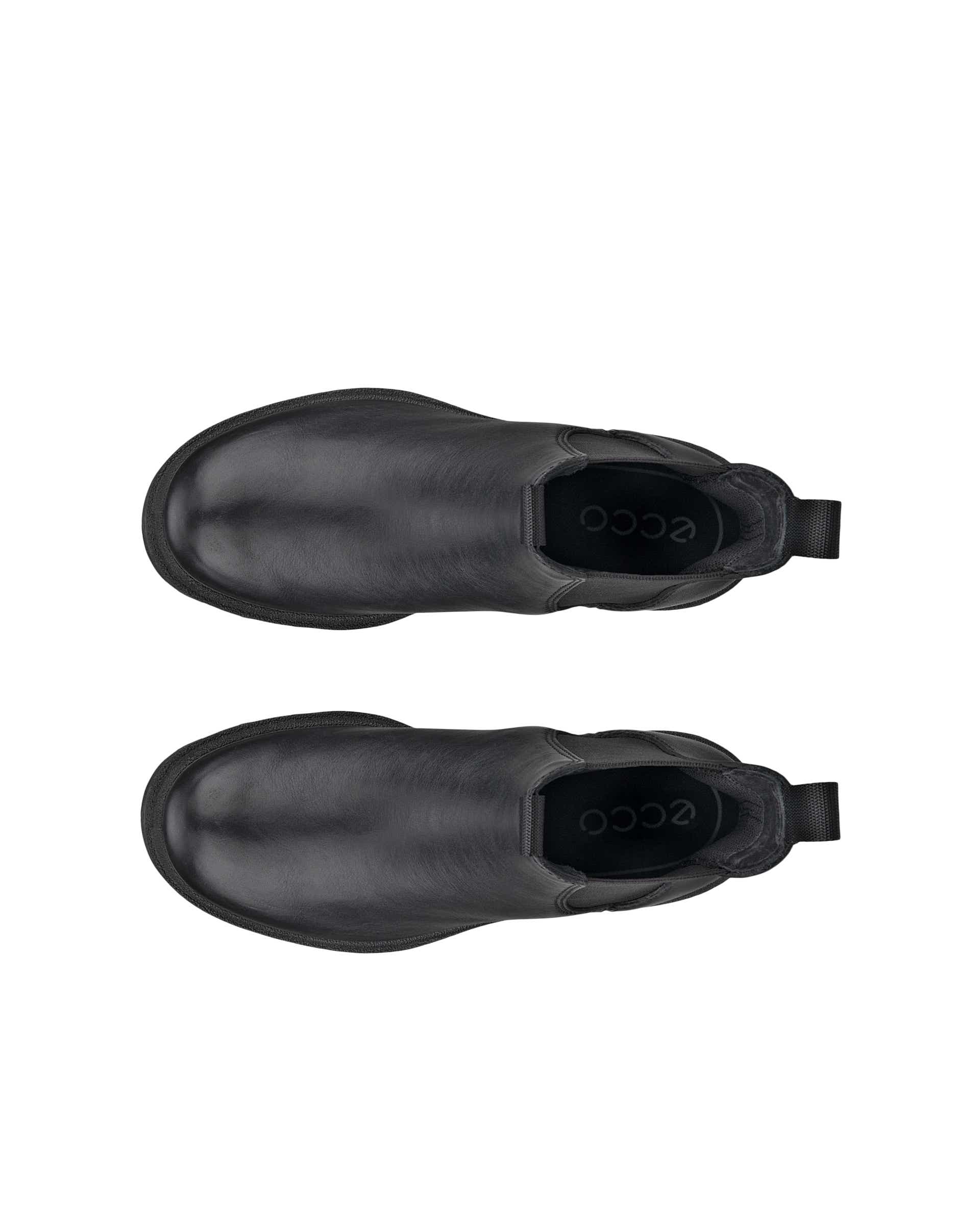 ECCO Grainer ウィメンズ レザーチェルシーブーツ - 黒 - Top left pair