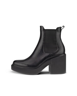 ECCO® Fluted Heel nahast Chelsea poolsaapad naistele - Must - Outside