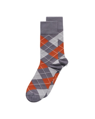 ECCO CLASSIC ARGYLE MEN'S MID-CUT SOCK - Grey - Main