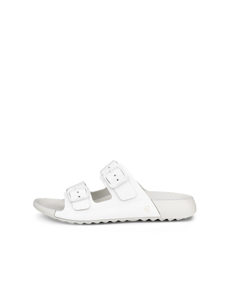 Sandalias con dos tiras de piel ECCO® Cozmo para mujer - Blanco - Outside