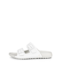 Women's ECCO® Cozmo Leather Two Strap Sandal - White - Outside