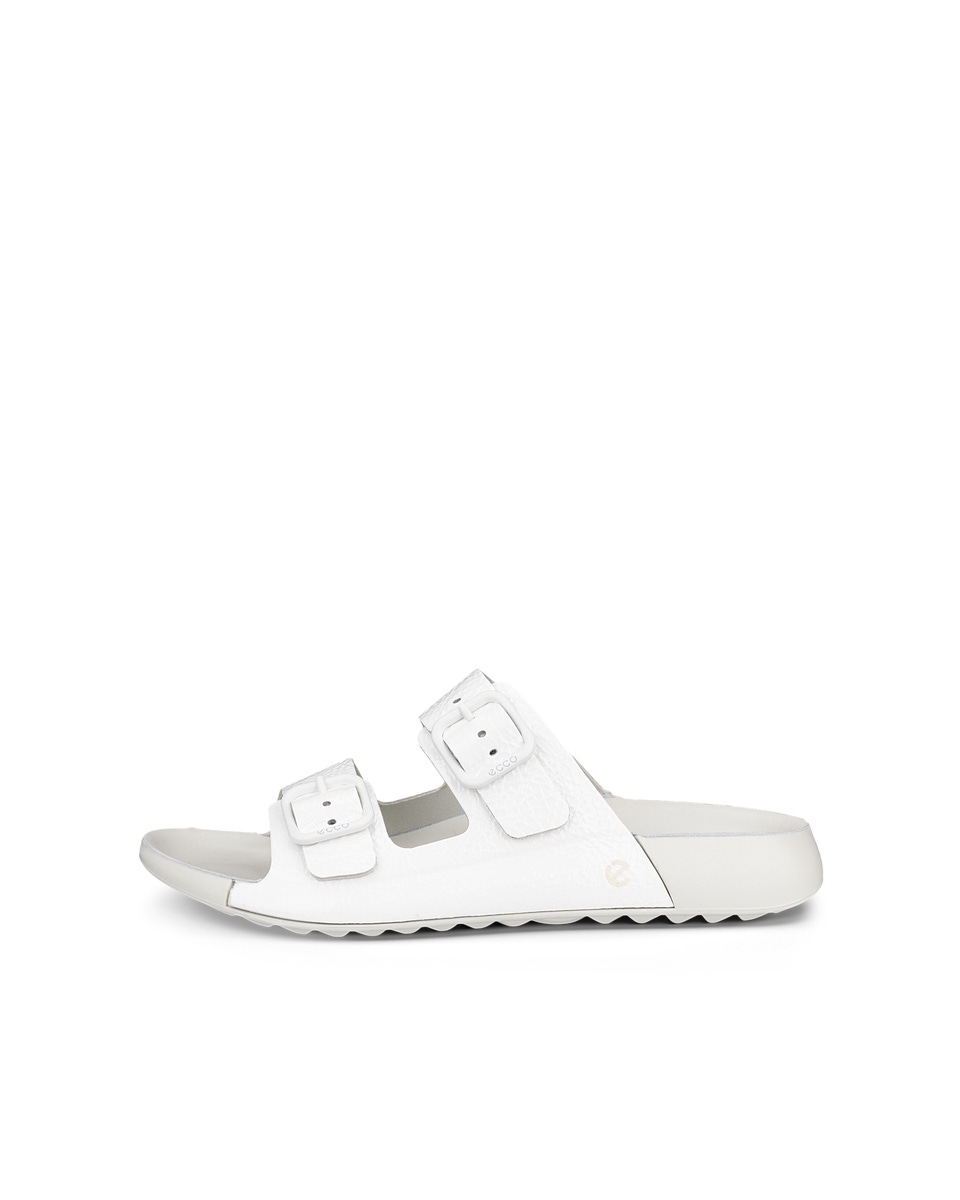 Women s ECCO Cozmo Leather Two Strap Sandal White