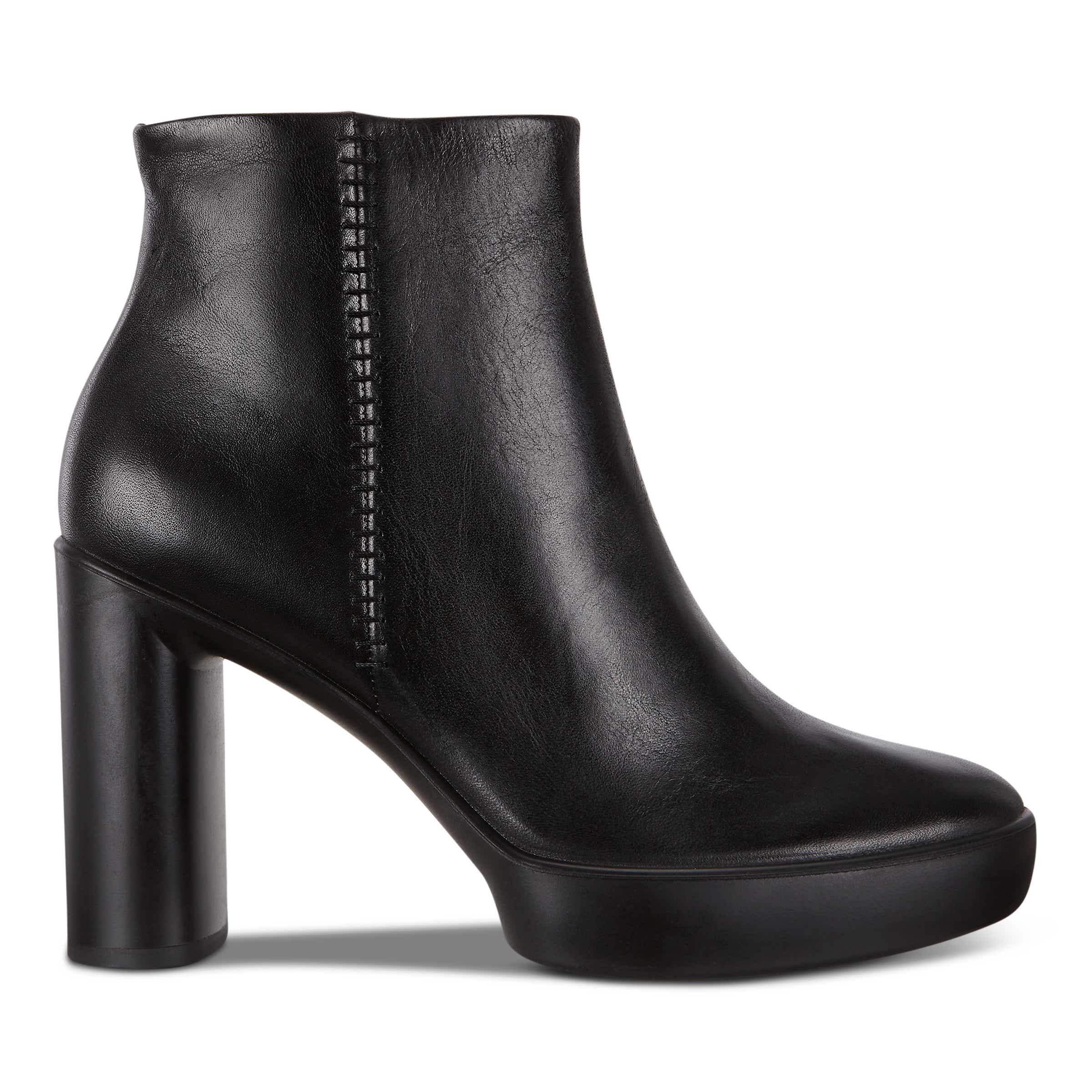 ECCO Shape Sculpted Motion 75 ウィメンズ レザーアンクルブーツ - 黒 - Outside