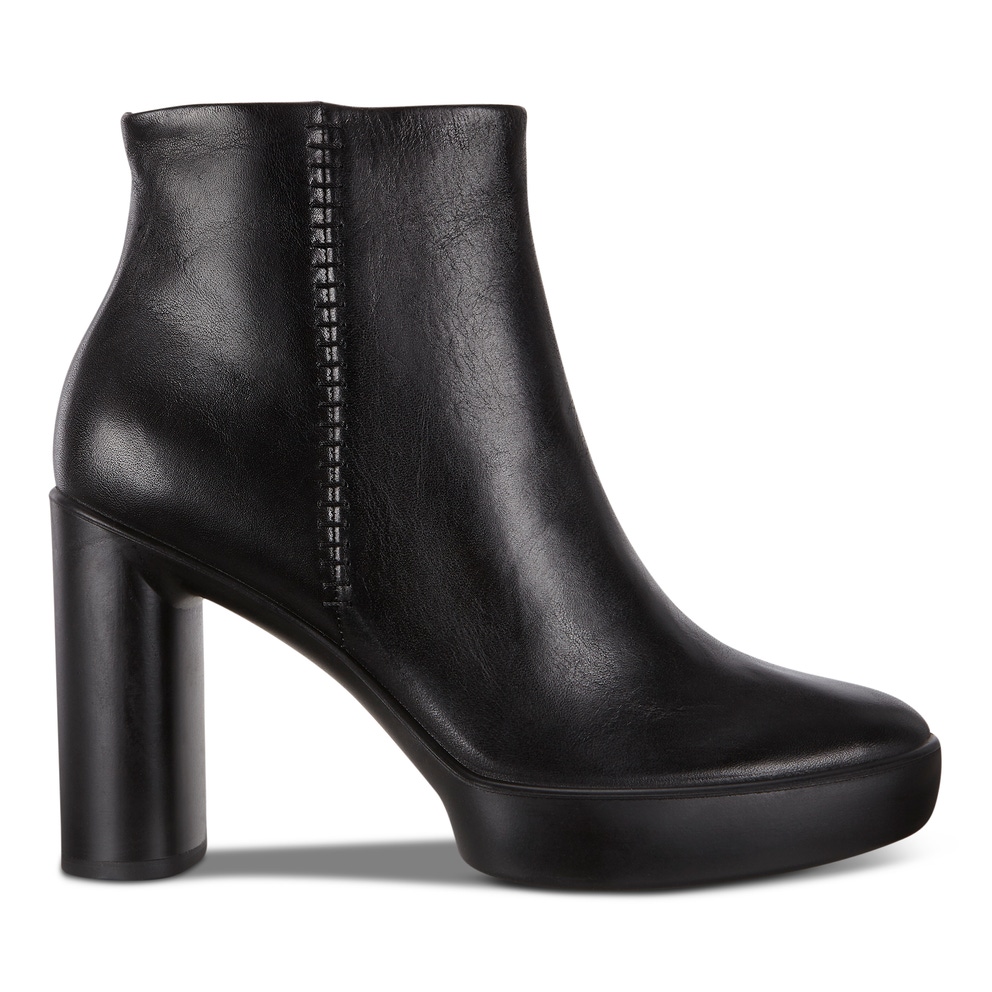 Women's ECCO® Shape Sculpted Motion 75 Leather Ankle Boot - Black - Outside