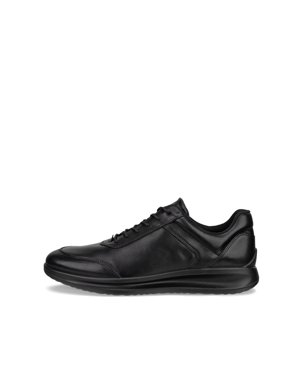 Men's ECCO® Aquet Leather Shoe - Black - Outside