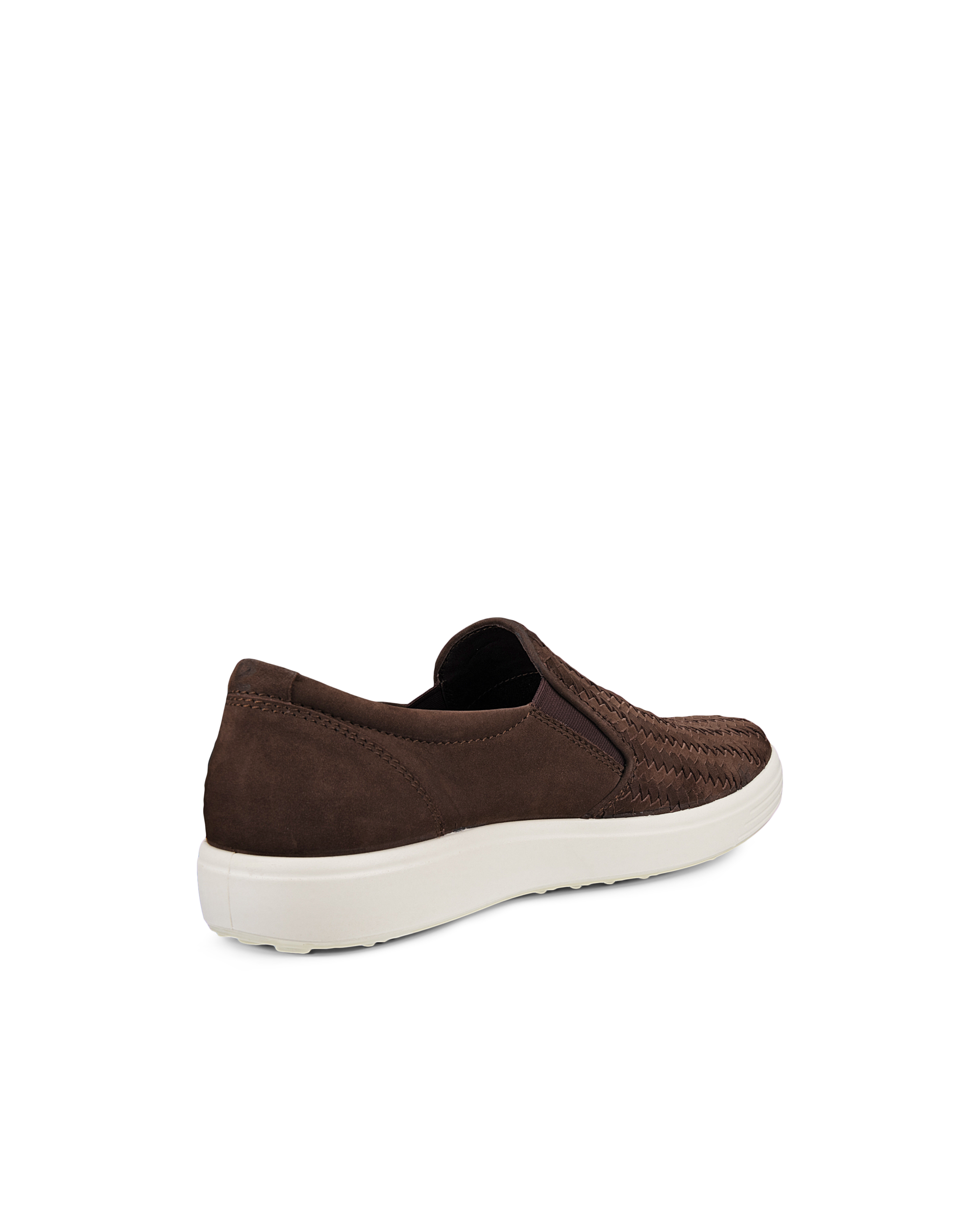 Men's ECCO® Soft 7 Nubuck Sneaker - Brown - Back