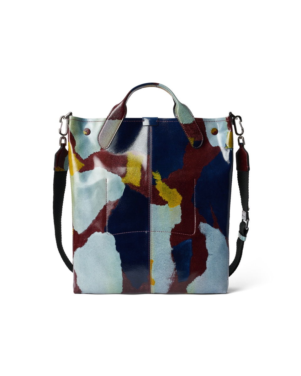 ECCO TOTE SOFT NORTH SOUTH CAMO LEATHER Multicolor