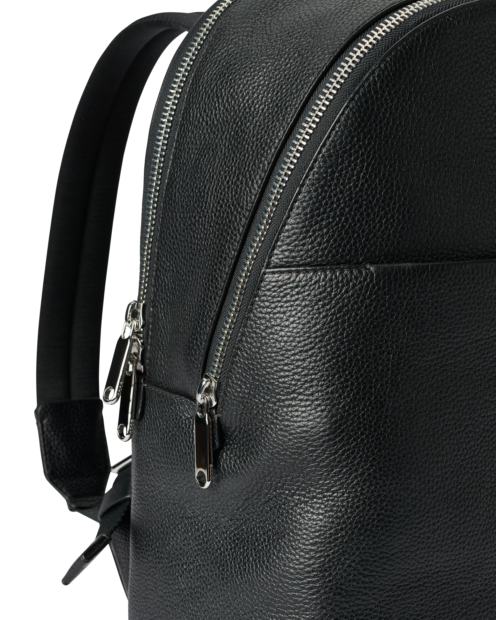 ECCO® Round Pack Pebbled sac à dos en cuir - Noir - Detail-1