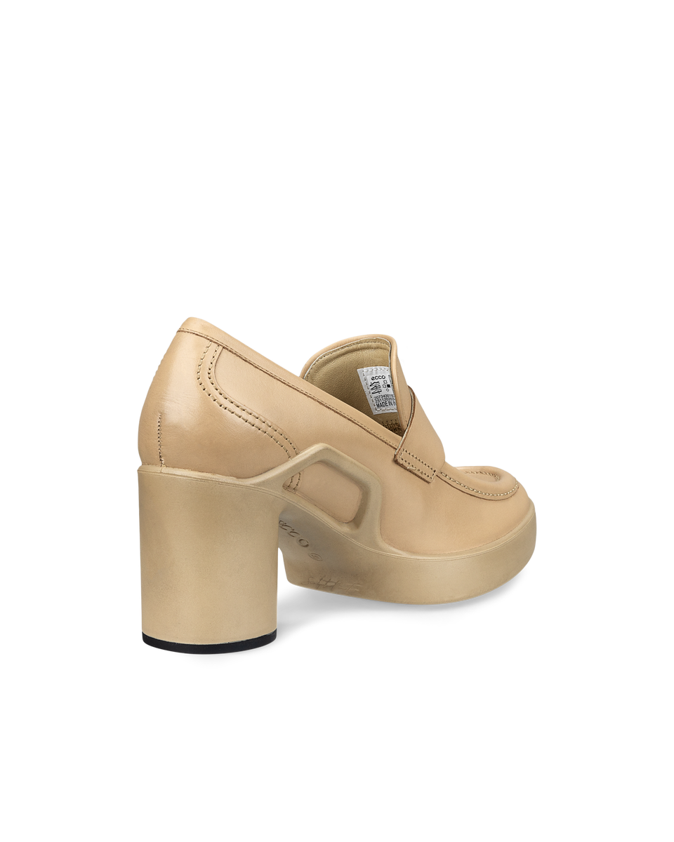 ECCO Women's Shape Sculpted-motion 55 MM Platform Loafers - Beige - Back