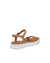 Women's ECCO® Yuma Nubuck Flat Sandal - Brown - Back