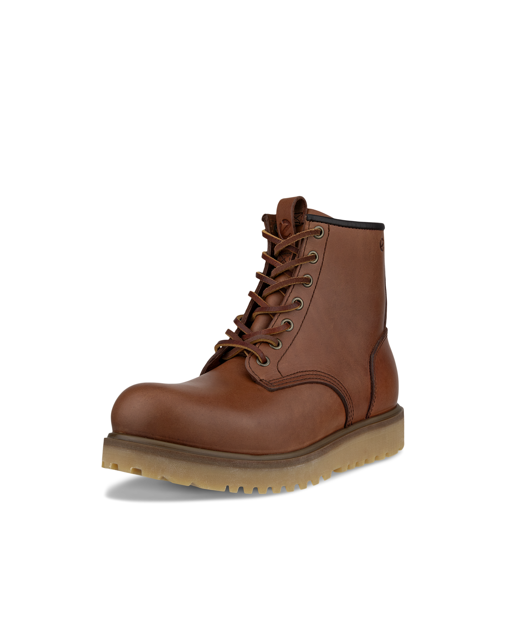 Botas de piel con puntera pespunteada ECCO® Staker para hombre - Marrón - Main