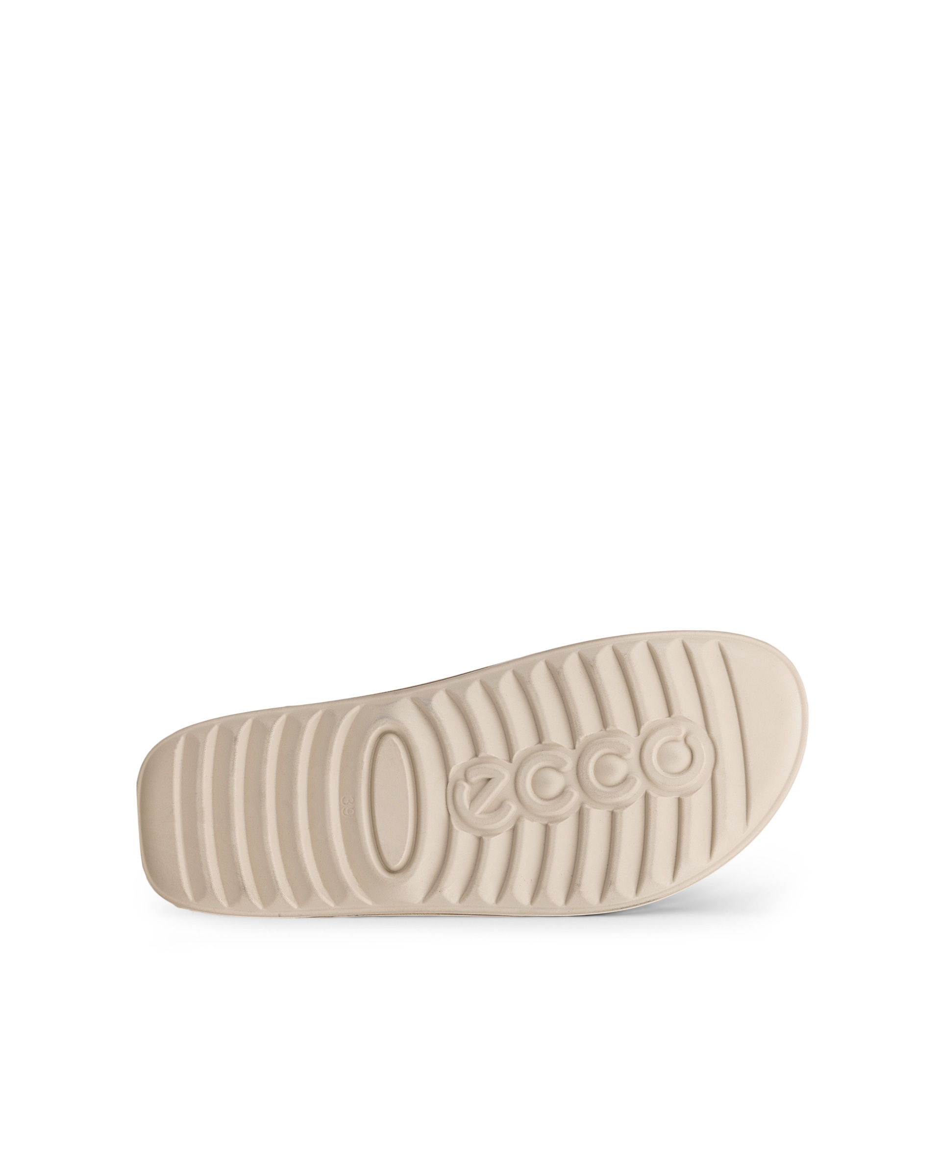 Women's ECCO® Cozmo Nubuck Two Strap Sandal - Beige - Sole