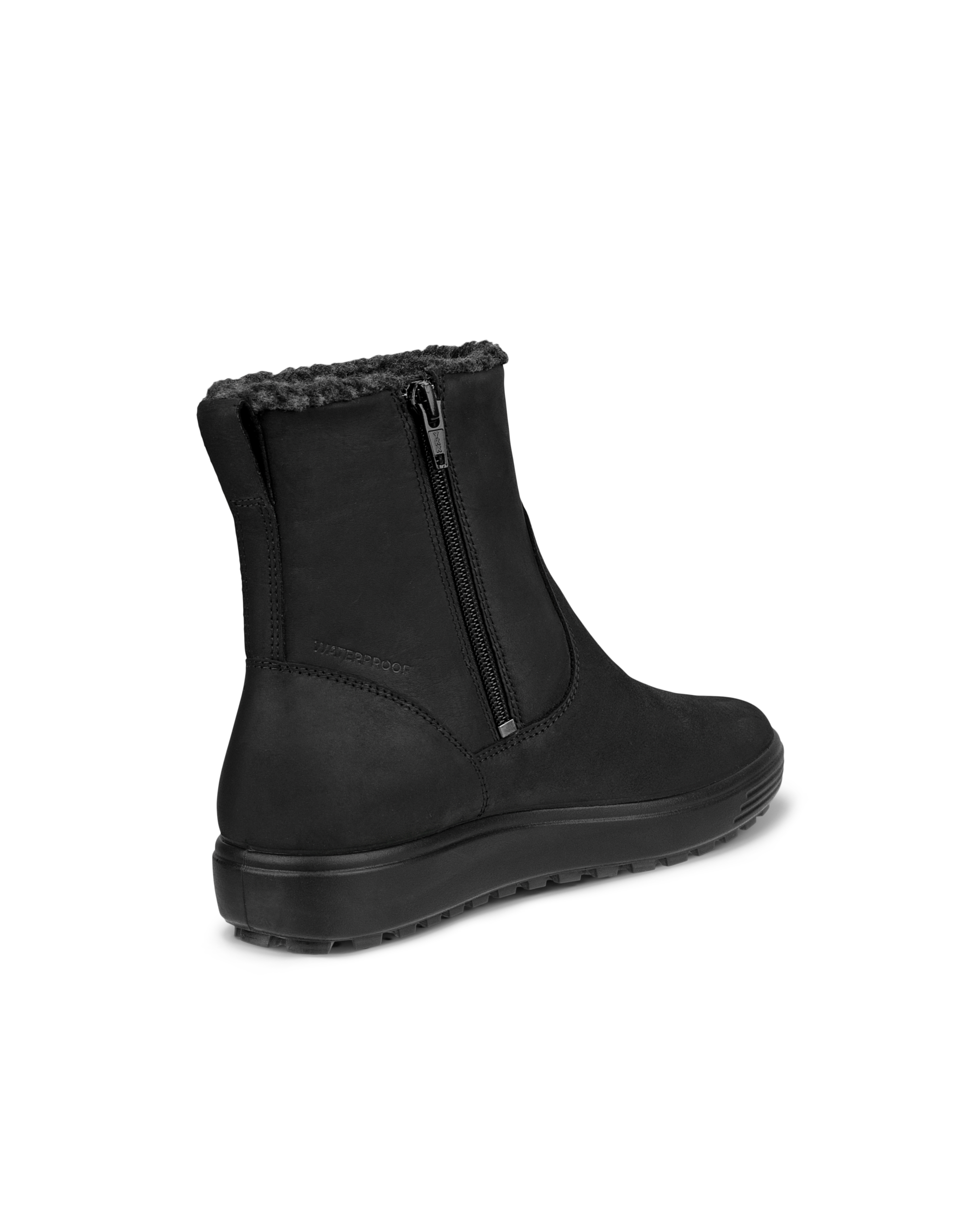 Women's ECCO® Soft 7 Tred Nubuck Mid-Cut Boot - Black - Back