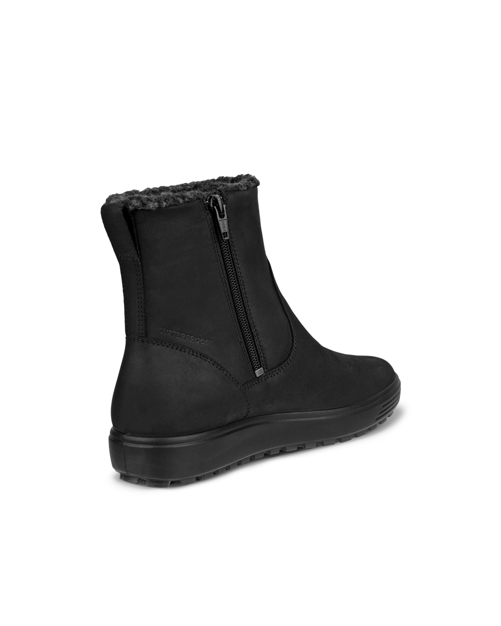 Women's ECCO® Soft 7 Tred Nubuck Mid-Cut Boot - Black - Back