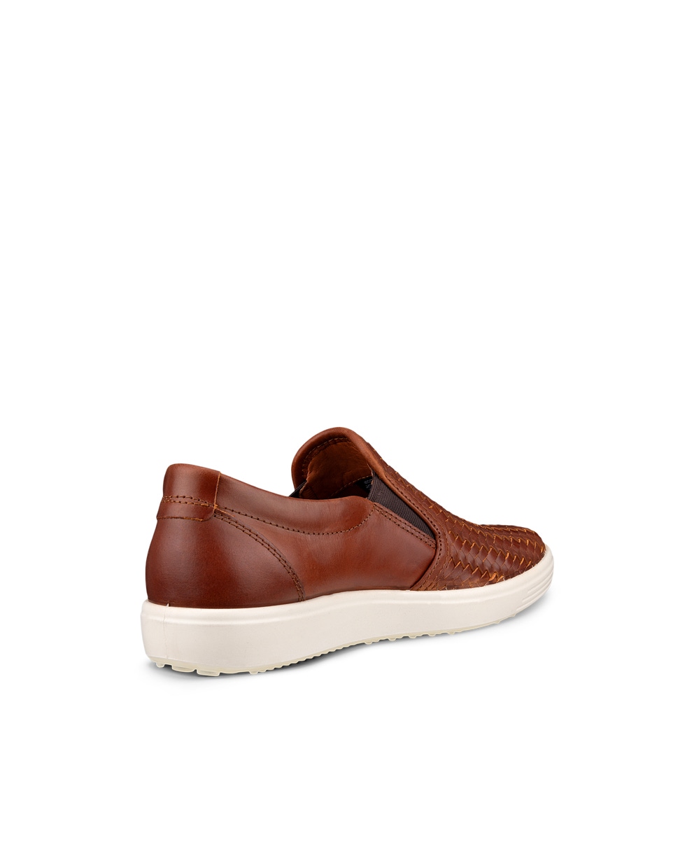 Women's ECCO® Soft 7 Leather Slip-On - Brown - Back