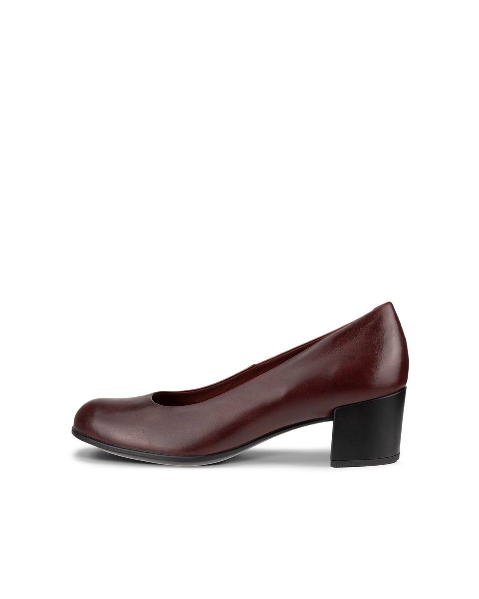 Leather block heel pumps on sale