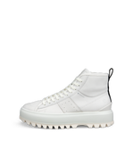 Women's ECCO® Street Ace Rugged Nubuck Gore-Tex High-Top Sneaker - White - Outside