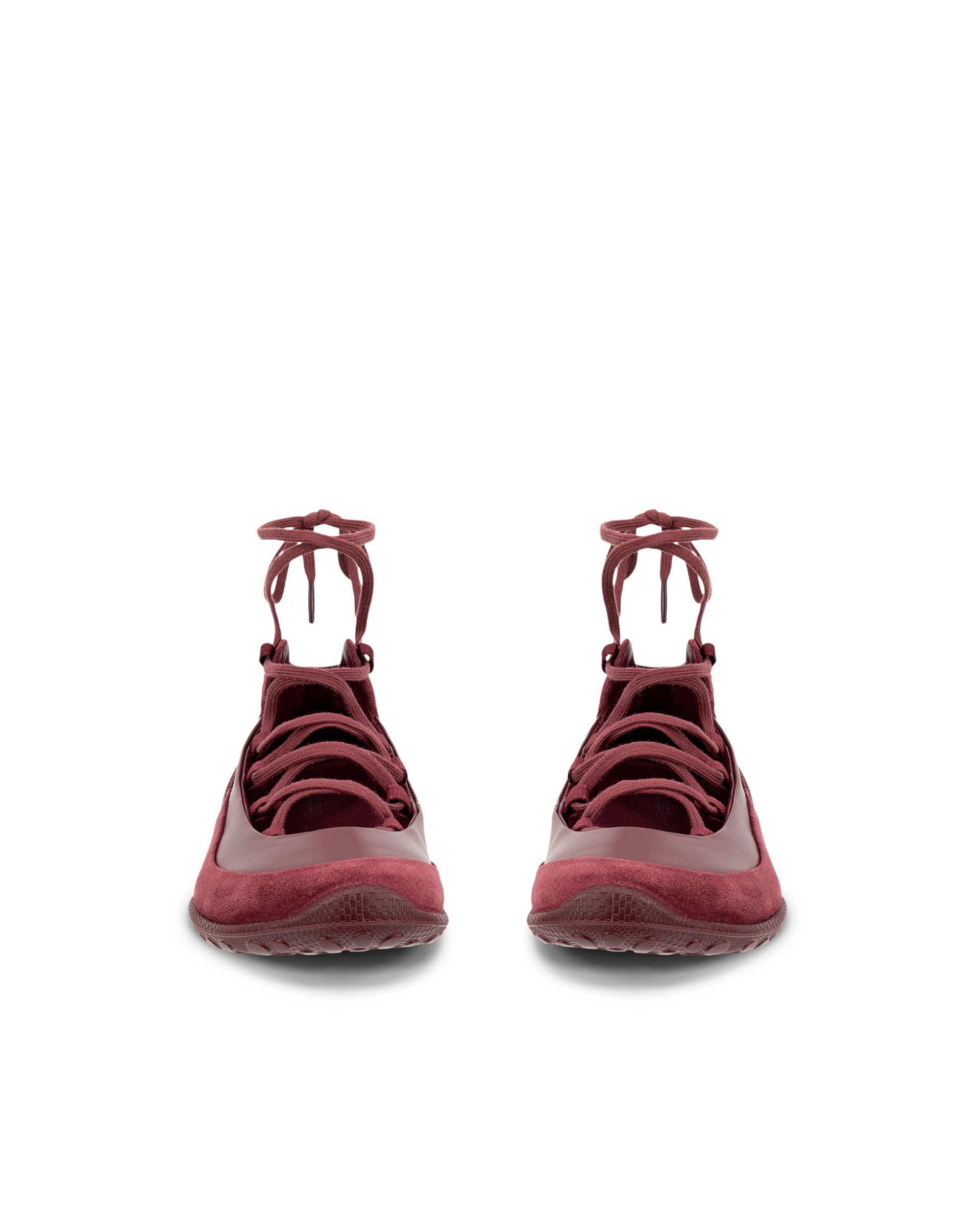 ECCO® BIOM LITE ballerines en cuir pour femme - Rouge - Front pair