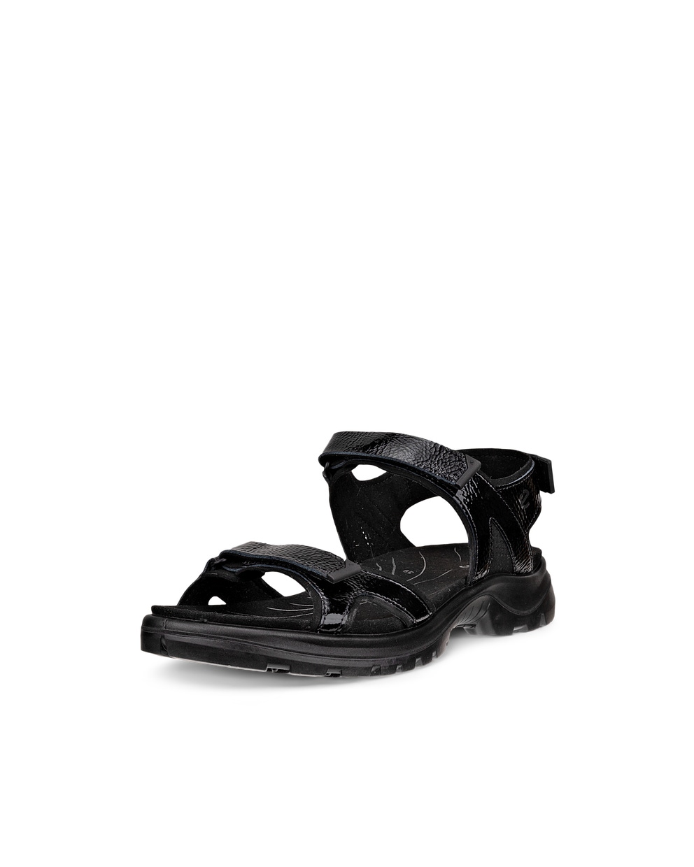 Women's ECCO® Offroad Leather Hiking Sandal - Black - Main