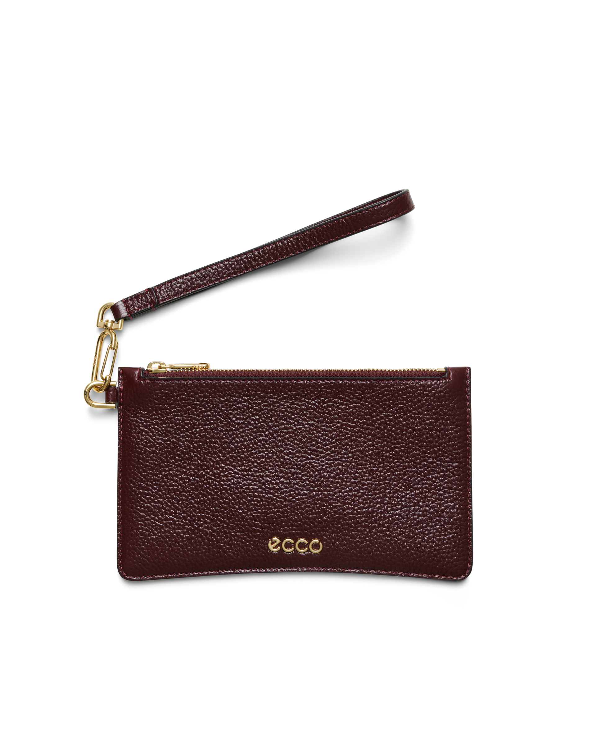 ECCO® Wristlet Soft Shine pochette cuir - Rouge - Main