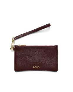 ECCO® Wristlet Soft Shine pochette cuir - Rouge - Main