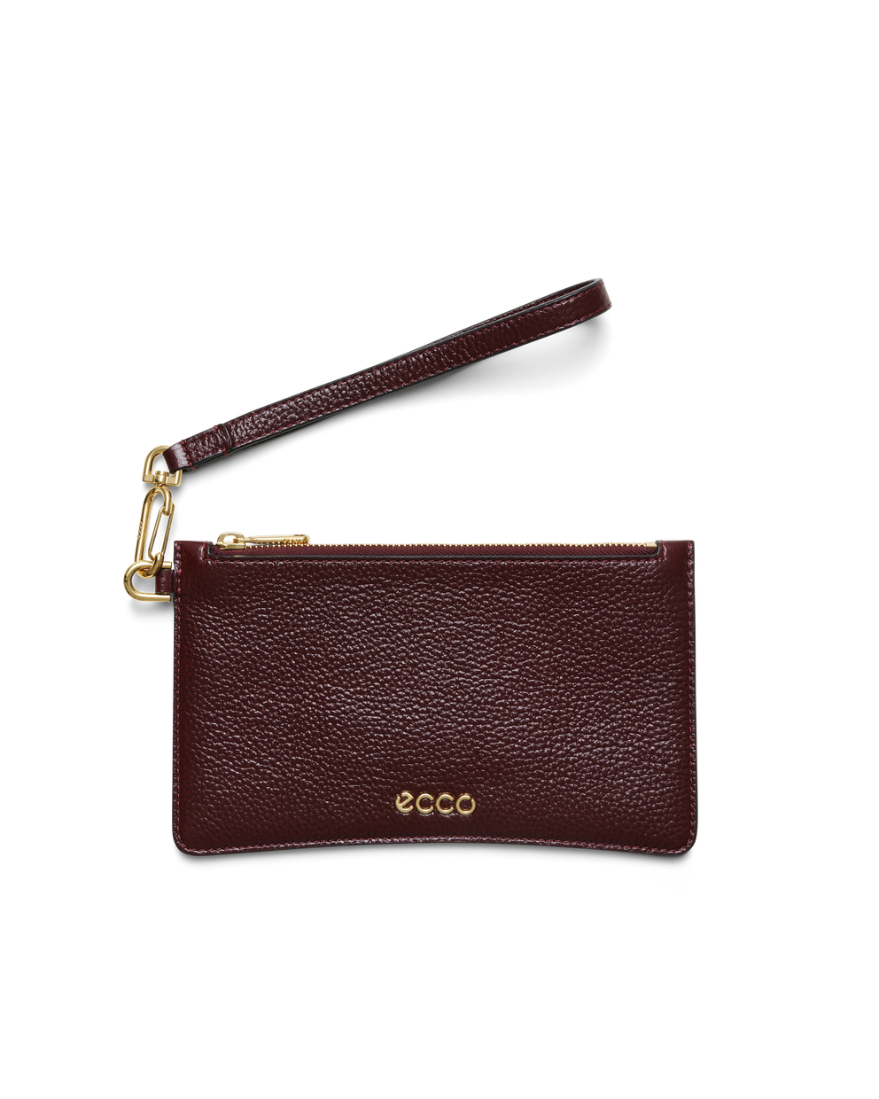 ECCO® Wristlet Soft Shine Leather Pouch Bag - Red - Main