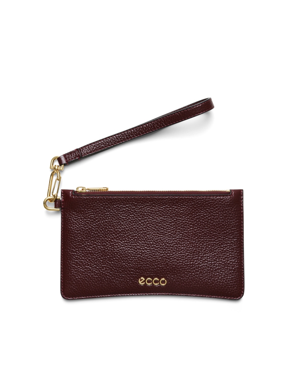 ECCO® Wristlet Soft Shine pochette cuir - Rouge - Main